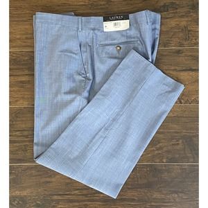 Lauren Ralph Lauren Men's 44x30 Classic Fit Flat Front Dress Pants Lt Blue NEW